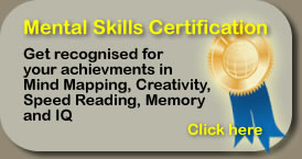 Mental Skills Certification Get recognised for your achievments in Mind Mapping Creativity, Speed Reading, Memory and IQ